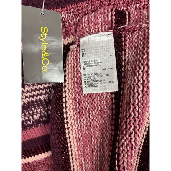 Style&Co. Women's Warm Winter Shine Sweater Striped Knit Large Multicolor NWT's - Picture 7 of 8
